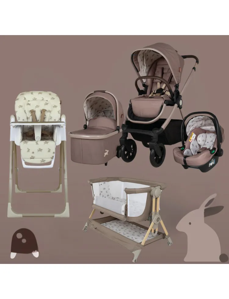 Супер Комплект за новородено Giggle 4 + кошара + столче за хранене, Lollop